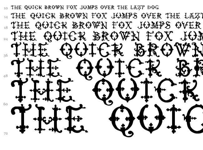 Elizabethan Initials TFB font waterfall